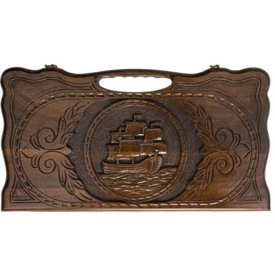 Нарды резные "Корабль" с ручкой 50, Haleyan (28818)