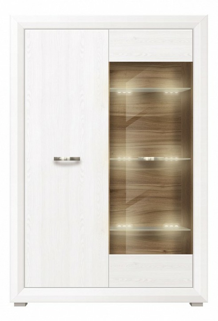 Фото Тумба-витрина Мальта с подсветкой REG1W1D BRW_70002600 - интернет-магазин МегаТерем в Москве