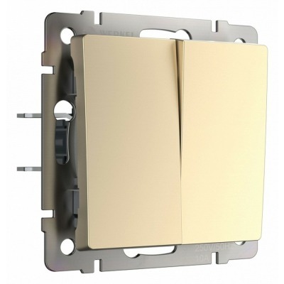 Выключатель проходной двухклавишный без рамки Werkel шампань W1122011 WRK_a050866
