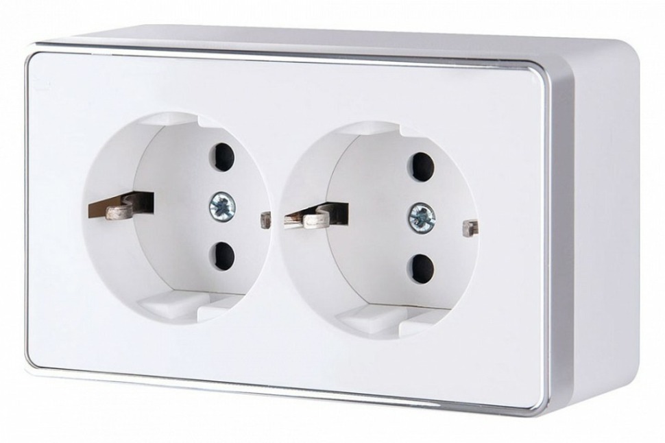 Фото Розетка двойная с заземлением Werkel Gallant (белая) W5072101 WRK_a051590 - интернет-магазин МегаТерем в Москве