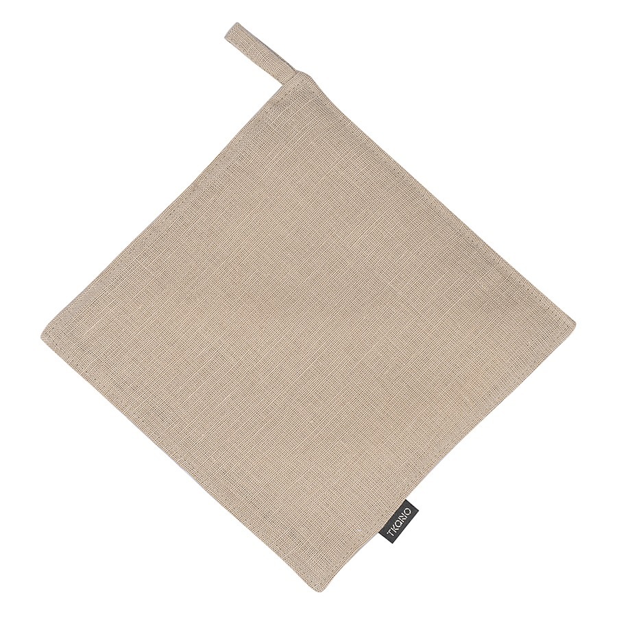 Фото Прихватка из стираного льна бежевого цвета из коллекции essential, 22х22 см (77414) - интернет-магазин МегаТерем в Москве