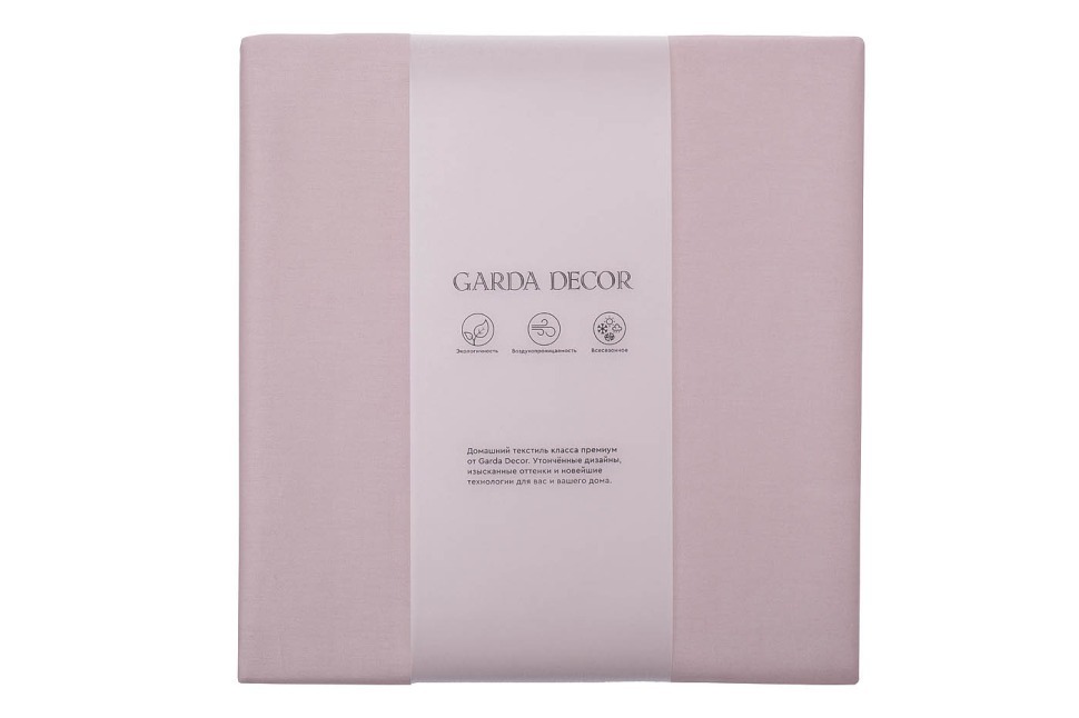 Фото Простыня на резинке сатин пудреная роза 90*200*22 (TT-00013383) - интернет-магазин МегаТерем в Москве