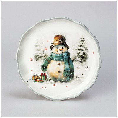 Тарелка закусочная agness "с новым годом!" 20,3*2 см (358-2266) 