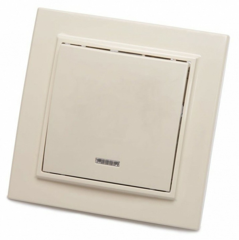 Фото Выключатель одноклавишный с подсветкой Stekker Эрна 39228 FE_39228 - интернет-магазин МегаТерем в Москве