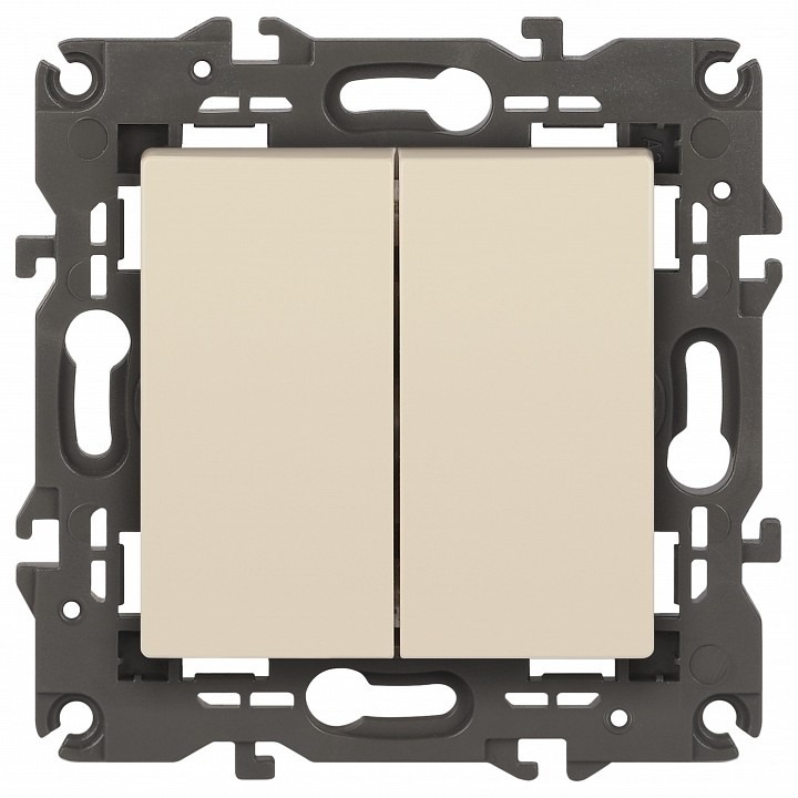 Фото Переключатель двухклавишный без рамки Эра Эра Elegance 14-1106-02 ER_B0034244 - интернет-магазин МегаТерем в Москве