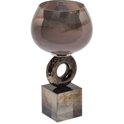 Подсвечник стеклянный дымча...