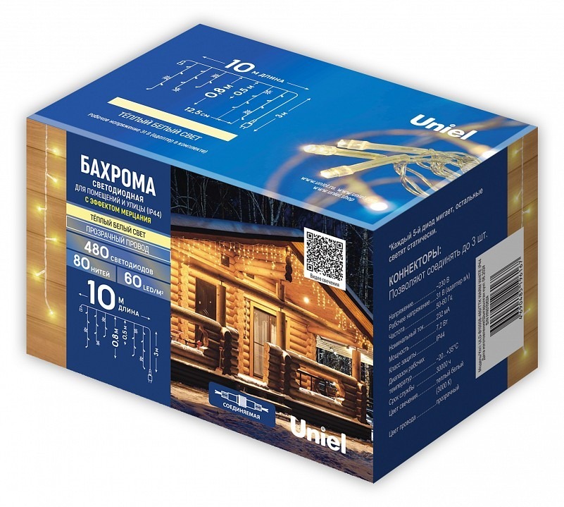 Фото Бахрома световая Uniel  UL-00012068 UL_UL-00012068 - интернет-магазин МегаТерем в Москве
