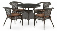 Набор уличный Лион-1A T220CT/Y32-W53 Brown 4Pcs (4+1) AFN_T220CT-Y32-W53_Brown_4Pcs