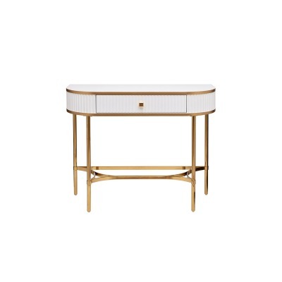 Консоль с 1 ящиком белая/ме...