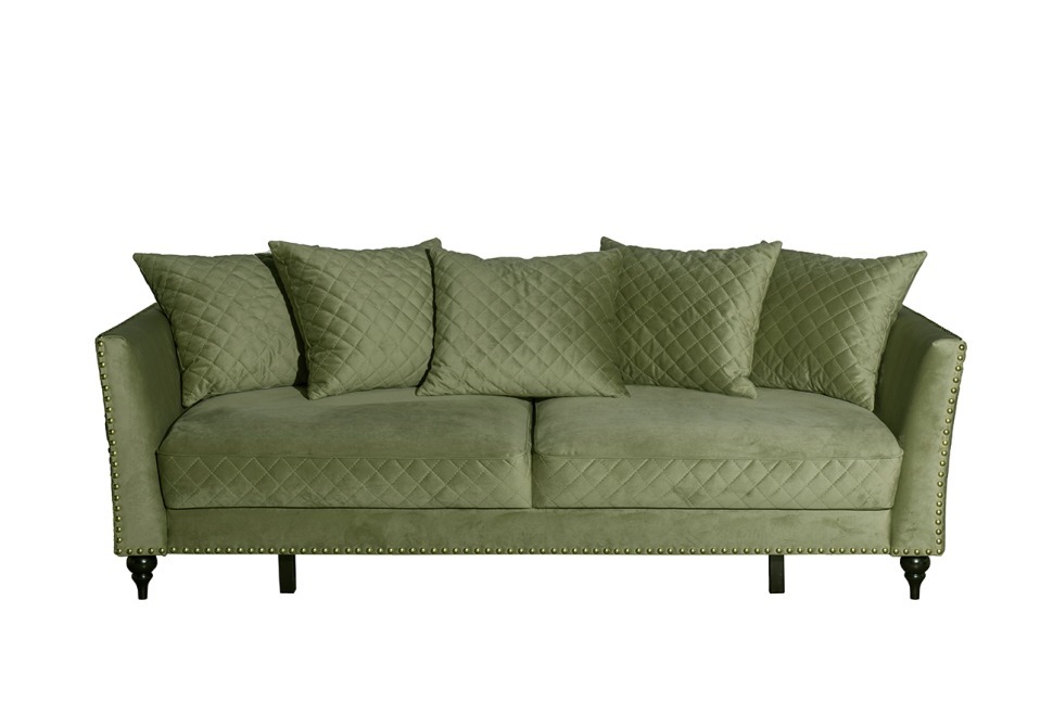 Фото Диван Sorrento 230M трехм.раск,велюр оливковый Colt1002-OLIV 230*101*86 (TT-00016714) - интернет-магазин МегаТерем в Москве