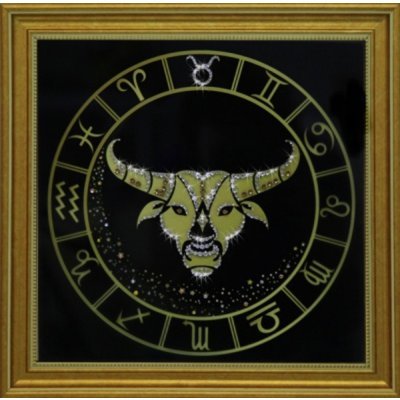 Картина Телец золото с крис...