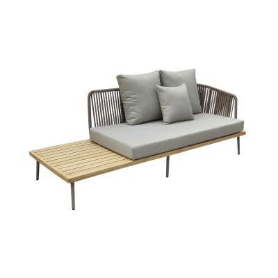 Диван трехместный правосторонний "BAYLEY" уличный серый  220*84*75см (TT-00012374)