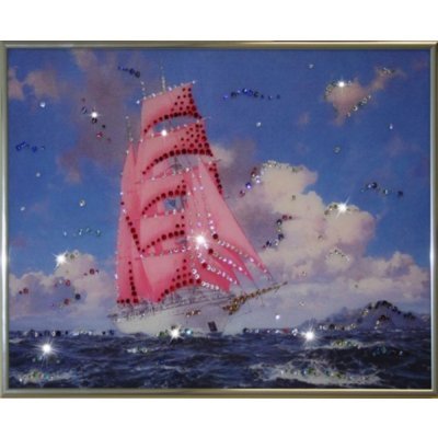 Картина Алые паруса с кристаллами Swarovski (1051)