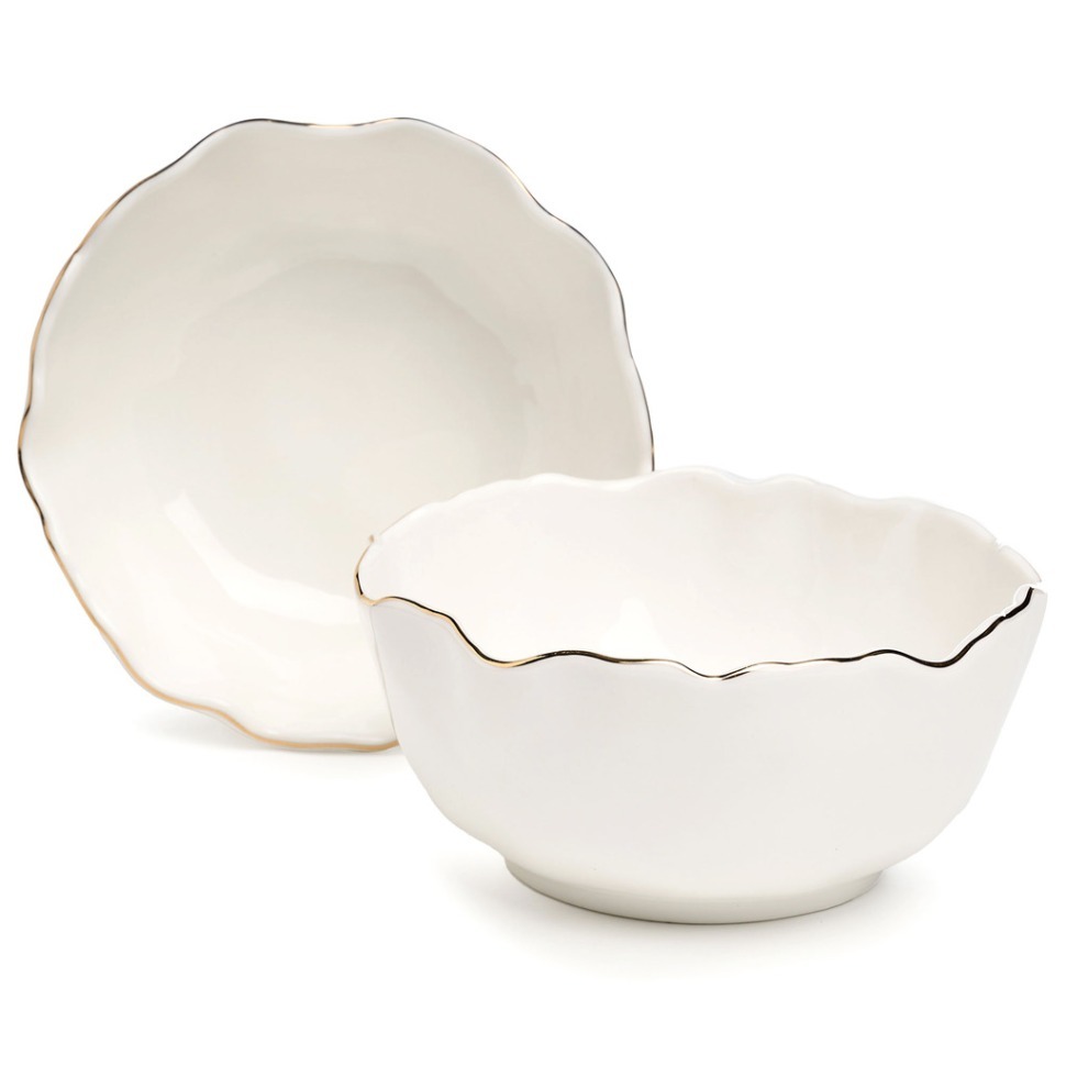 Фото Набор салатников lefard charm 2 шт. 12,5*5,5 см 350 мл (с золотой линией) (779-359)  - интернет-магазин МегаТерем в Москве