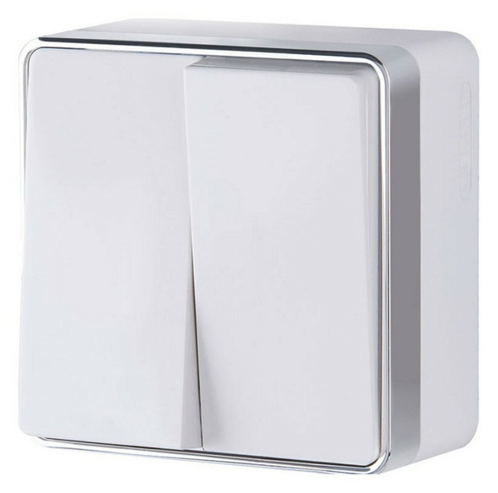 Фото Выключатель двухклавишный Werkel Gallant (белая) W5020001 WRK_a051592 - интернет-магазин МегаТерем в Москве