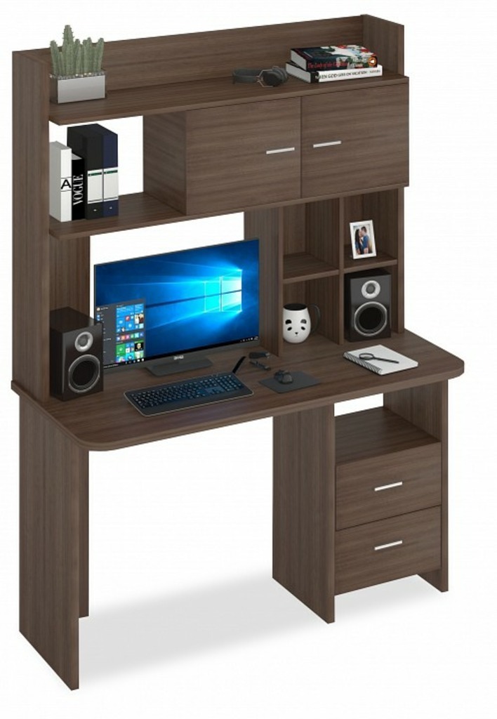 Фото Стол компьютерный Домино Lite СКЛ-Прям130Р+НКЛХ-130 MER_SKL-Pryam130R-NKLH-130-SH-CH - интернет-магазин МегаТерем в Москве