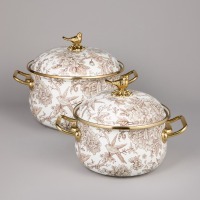 Набор кастрюль agness эмалированных серия "royal garden", 4пр. 2,1л и 3,8л (950-601) 