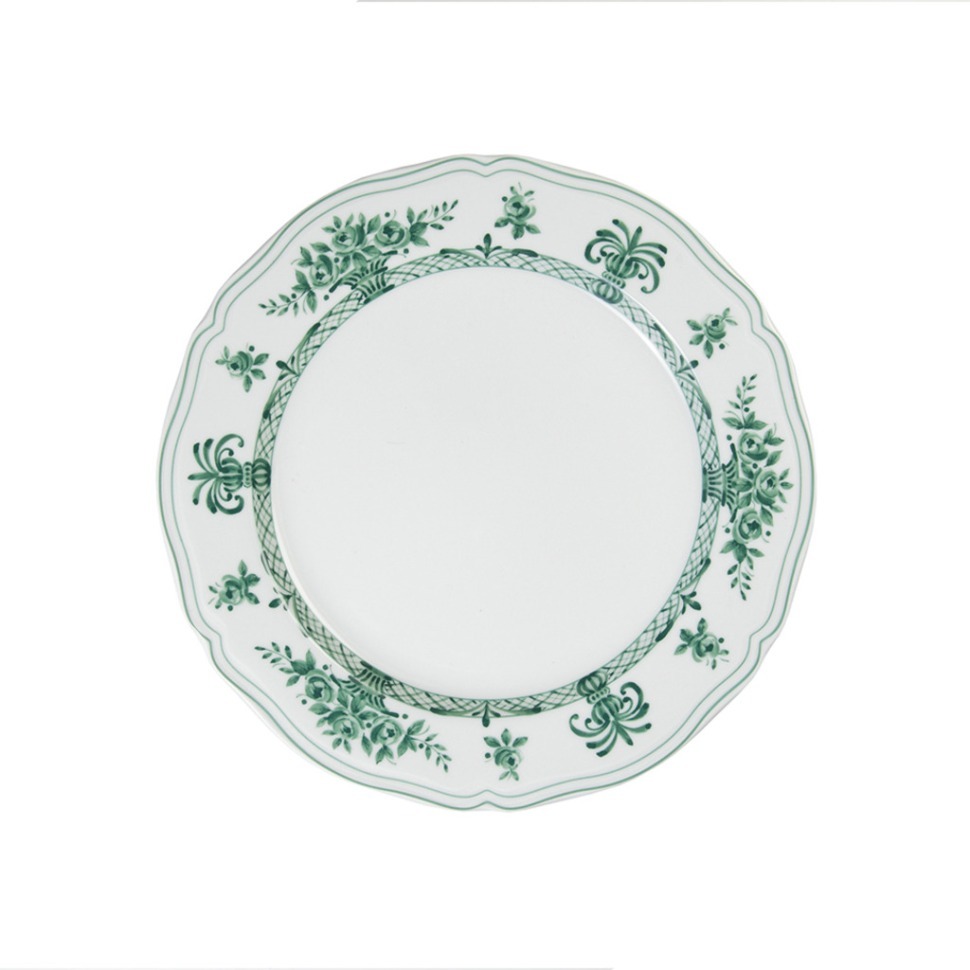 Фото Тарелка LANT032VD003265СНЯТО, 26,5 см, фарфор, white, green, LE COQ - интернет-магазин МегаТерем в Москве