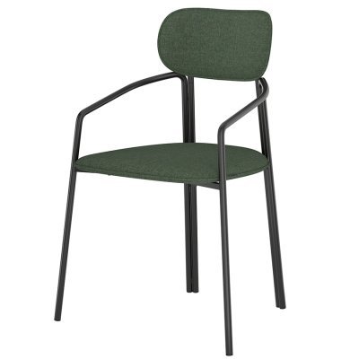 Стул ror, round, рогожка, черный/зеленый (74440)