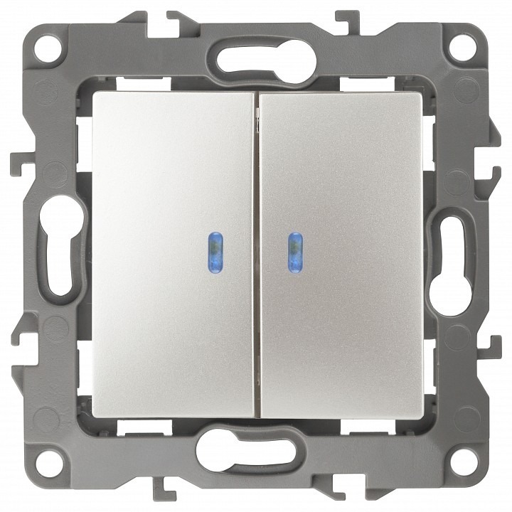 Фото Выключатель двухклавишный с подсветкой без рамки Эра Эра 12 12-1105-15 ER_B0019294 - интернет-магазин МегаТерем в Москве
