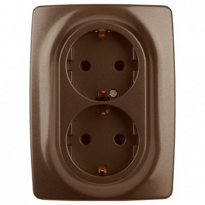 Розетка двойная с заземлени...