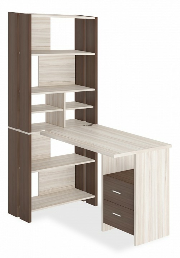 Фото Стол компьютерный Домино Лайт СТЛ-ОВХ+С100Прям MER_STL-OVH-S100Pryam_SHK - интернет-магазин МегаТерем в Москве