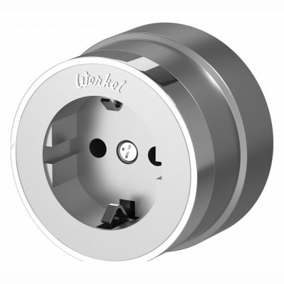 Розетка с заземлением Werkel Vintage (серебро матовый/хром) W5871054 WRK_a055929