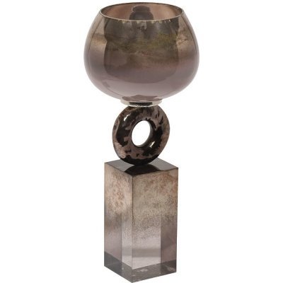 Подсвечник стеклянный дымча...