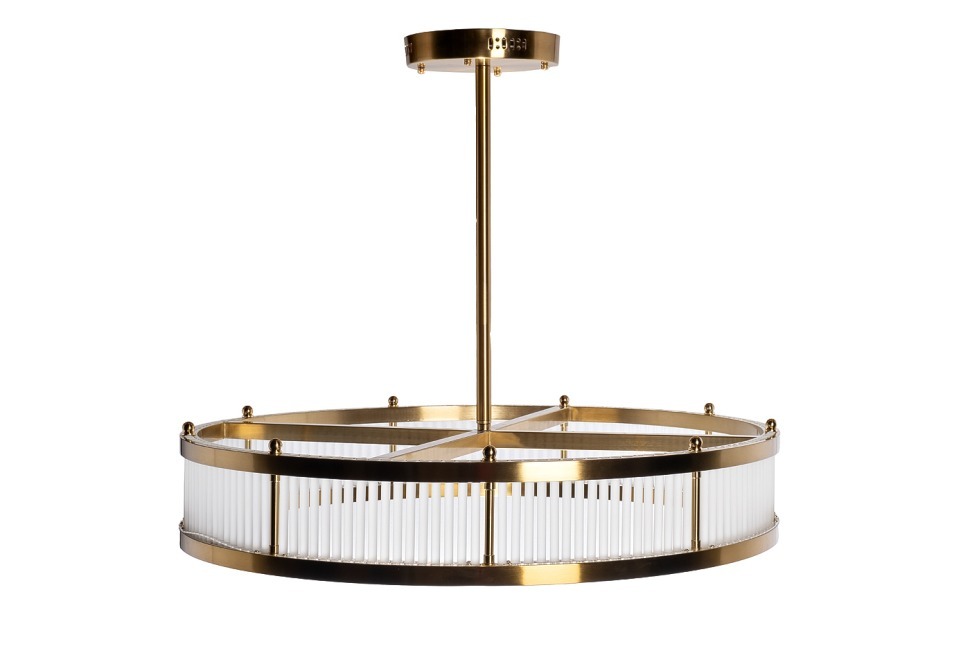 Фото Люстра Ancona круглая бронза/стекло прозр. d85см (TT-00013205) - интернет-магазин МегаТерем в Москве