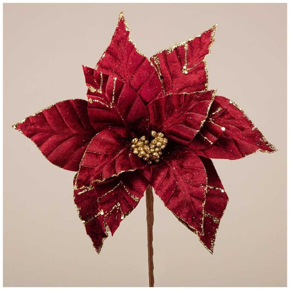 Фото Цветок искусственный пуансетия диаметр=30 см. Lefard (226-1051) - интернет-магазин МегаТерем в Москве