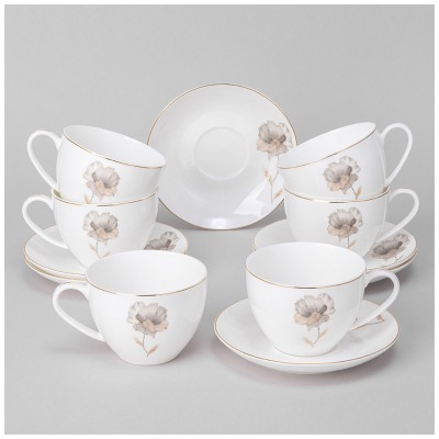 Чайный набор lefard "inspiration" золотой цветок на 6 пер. 12 пр. 260 мл (422-124) 