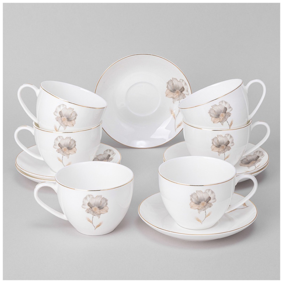 Фото Чайный набор lefard inspiration золотой цветок на 6 пер. 12 пр. 260 мл (422-124)  - интернет-магазин МегаТерем в Москве