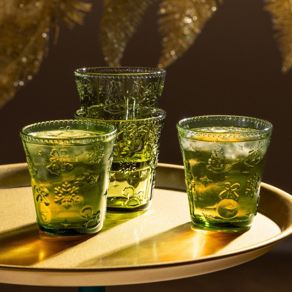 Фото Набор стаканов щелкунчик green, 4 шт/280 мл Lefard (355-413) - интернет-магазин МегаТерем в Москве