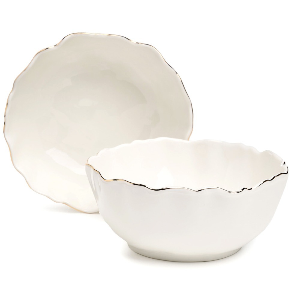 Фото Набор салатников lefard charm 2 шт. 5*6 см 600 мл (с золотой линией) (779-360)  - интернет-магазин МегаТерем в Москве