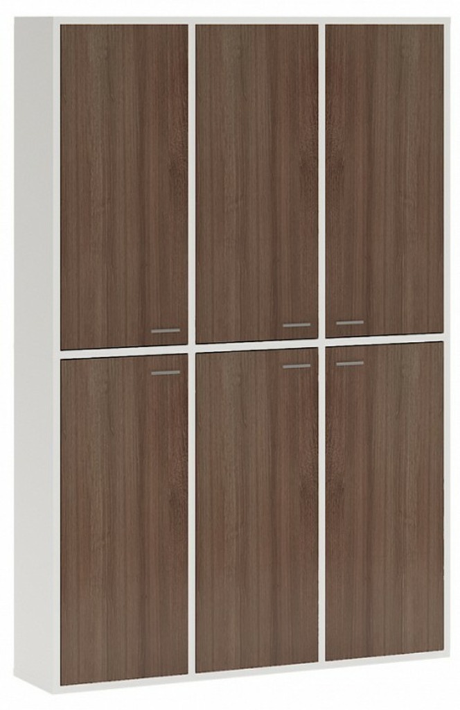 Фото Шкаф книжный Домино СУ(ш3в2)+6ФГ MER_SUsh3v2-6FG-BESH-belyj-shamoni-CH - интернет-магазин МегаТерем в Москве