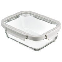 Контейнер для запекания и хранения прямоугольный click glass, 1,5 л, светло-серый (75153)