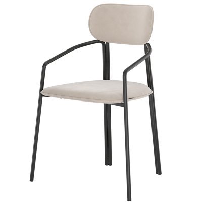 Стул ror, round, велюр, черный/бежевый (74435)