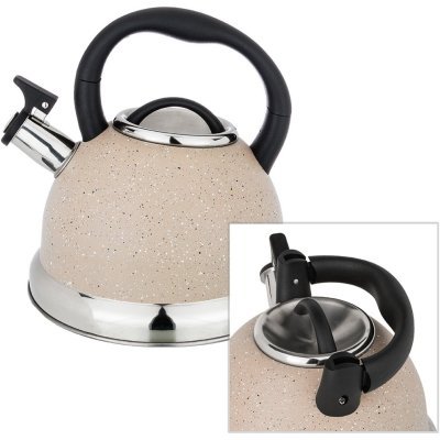 Чайник agness со свистком, серия "арктик" 3,0 л и складывающейся ручкой, индукционное капсульное дно (937-028) 