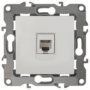 Фото Розетка телефонная RJ-11 без рамки Эра Эра 12 12-3105-01 ER_B0014711 - интернет-магазин МегаТерем в Москве