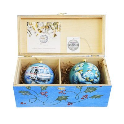 Новогодний набор на 2 шара Медицина 2 с кристаллами Swarovski (2247)