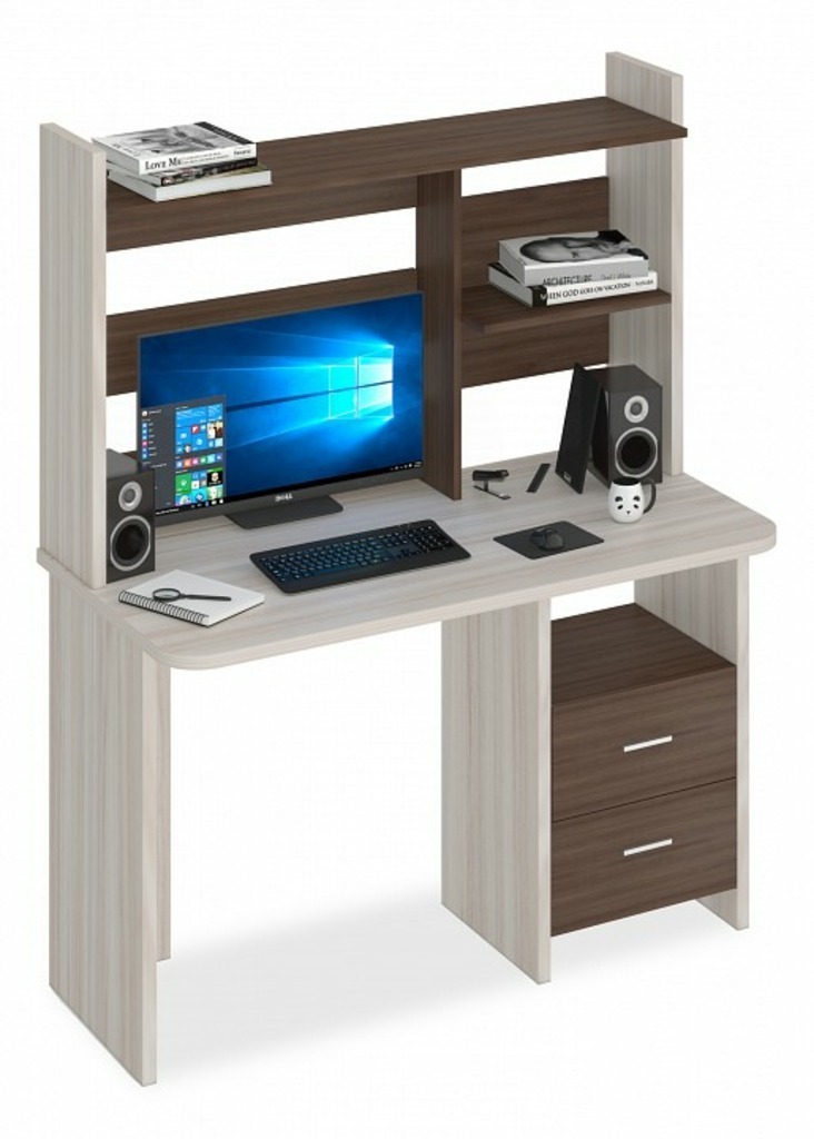 Фото Стол компьютерный Домино Lite СКЛ-Прям120Р+НКЛ-120 MER_SKL-Pryam120R_NKL-120_KSH - интернет-магазин МегаТерем в Москве