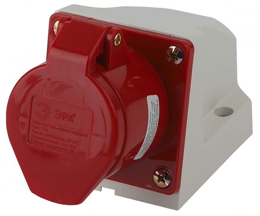 Фото Розетка с заземлением Эра  R(OUT)-16-3P-PE-IP44 ER_B0032875 - интернет-магазин МегаТерем в Москве