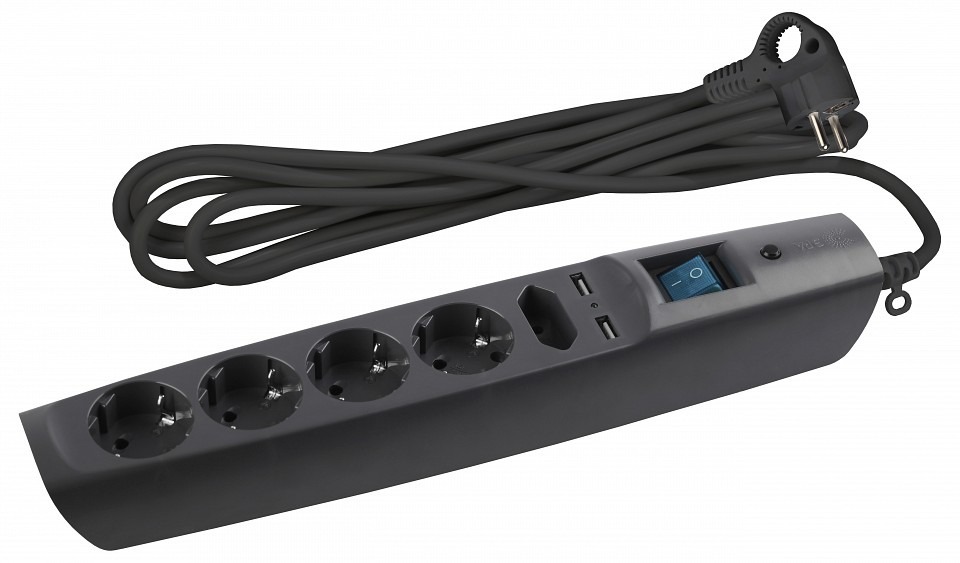 Фото Удлинитель с выключателем Эра  SFU-5es-2m-B ER_C0043326 - интернет-магазин МегаТерем в Москве