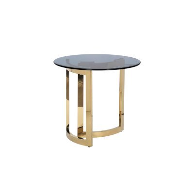 Стол журнальный темн.стекло/золото d60*55см (TT-00002545)