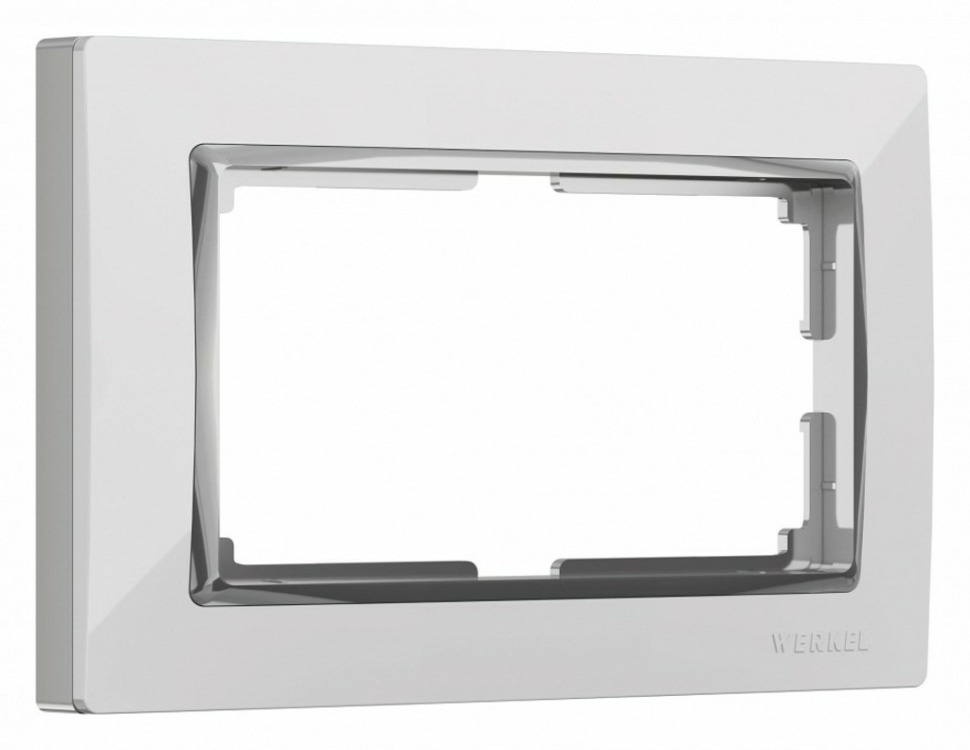 Фото Рамка для двойной розетки Werkel Snabb (белый/хром) W0081901 WRK_a051646 - интернет-магазин МегаТерем в Москве