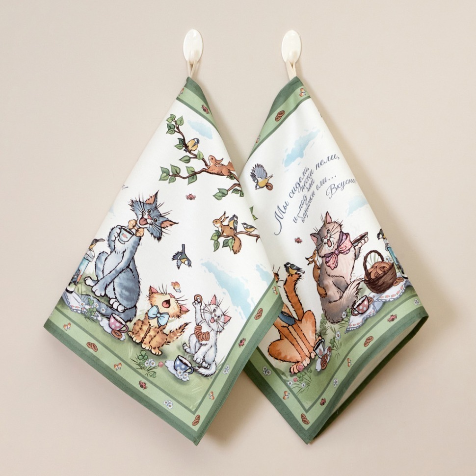 Фото Набор полотенец из 2х шт пальчики оближешь,40х60см, 100% хлопок Lefard (850-724-61) - интернет-магазин МегаТерем в Москве