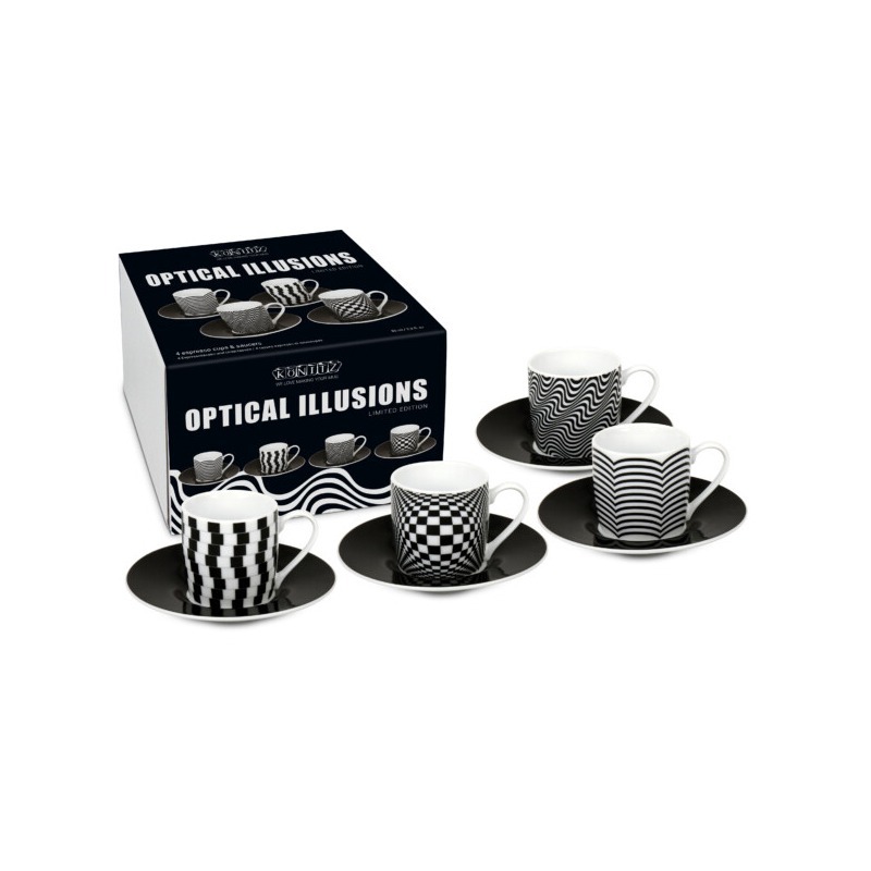 Фото Кофейный набор эспрессо Оптические иллюзии 4 шт 11 5 053 2808 - интернет-магазин МегаТерем в Москве