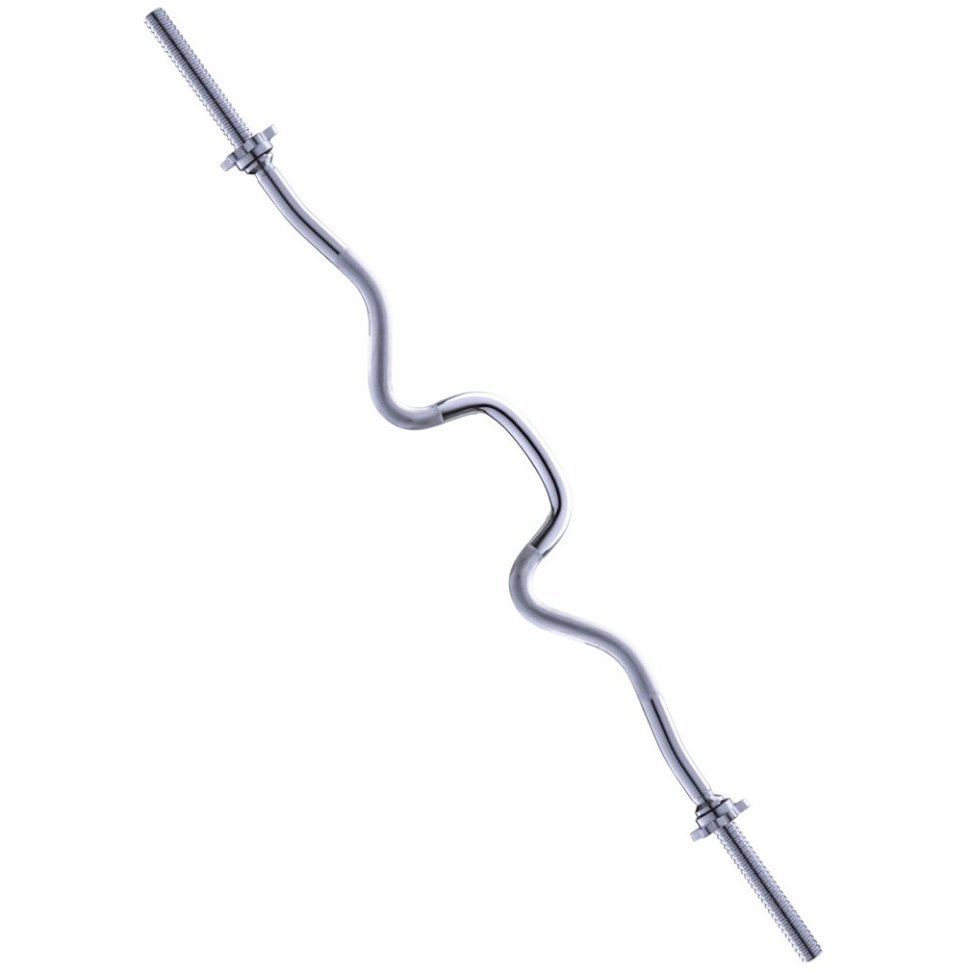 Фото Гриф для штанги STARFIT BB-102 W-образный, d=25 мм, металлический, с металлическими замками, хром, 120 см (1484386) - интернет-магазин МегаТерем в Москве