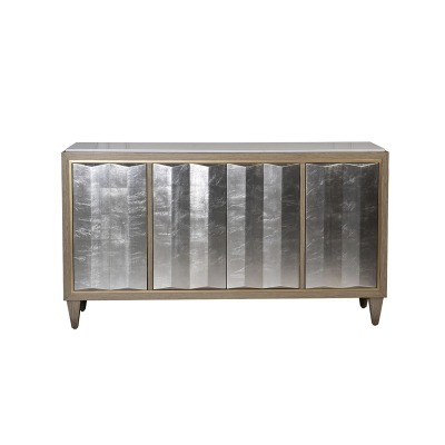 Комод серебристый,столешн.из белого камня 163*41*91см (TT-00004033)