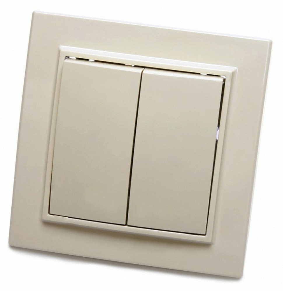 Фото Выключатель двухклавишный Stekker Эрна 39231 FE_39231 - интернет-магазин МегаТерем в Москве